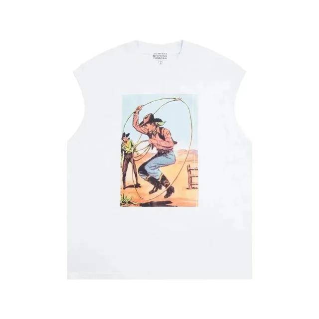 Maison Margiela Sleeveless Tee Cowboy Print