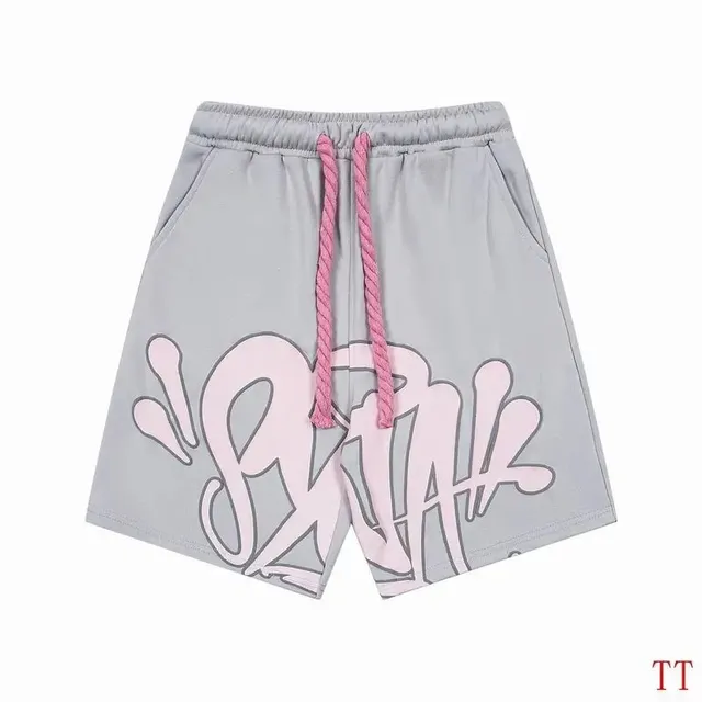 Graffiti Print Shorts Pink Outline Logo