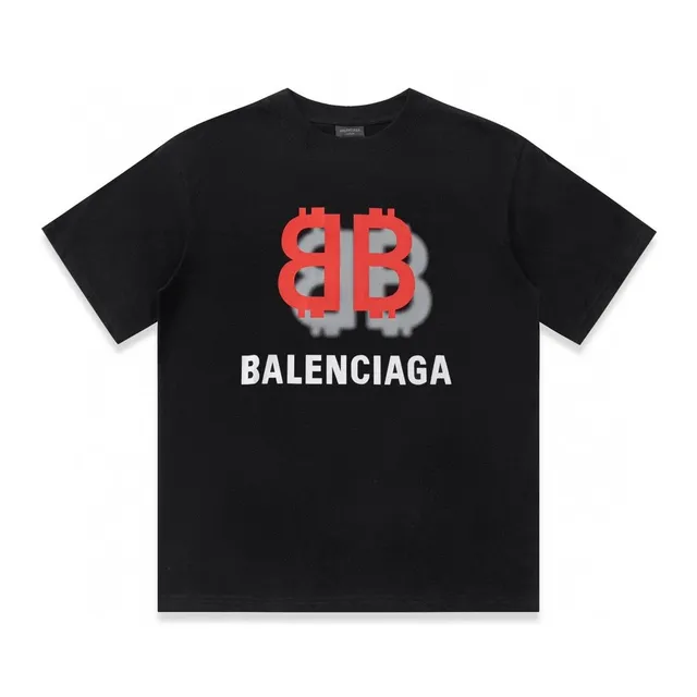 Balenciaga Bitcoin Logo Tee Red and White Print