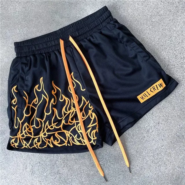 Hellstar Flame Shorts Flame Print