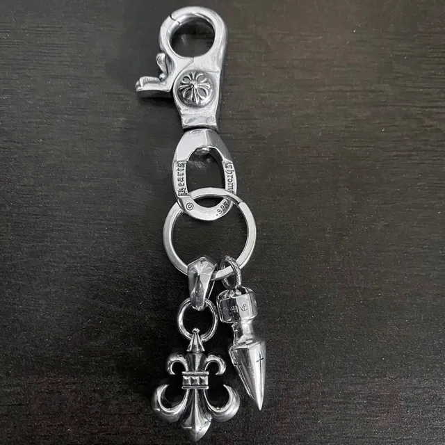 Chrome Hearts Keychain Fleur-de-Lis & Spike Charms