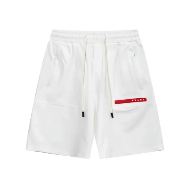Prada Logo-Tab Shorts Red Tab
