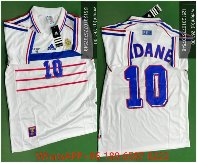 Adidas France 1998 World Cup Home Jersey Zidane #10