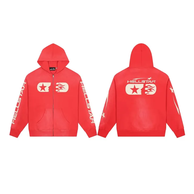 Hellstar Zip-Up Hoodie Star Flame Logo