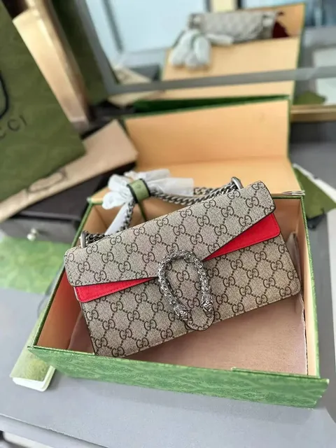 Gucci Dionysus Mini GG Supreme with Red Leather Trim