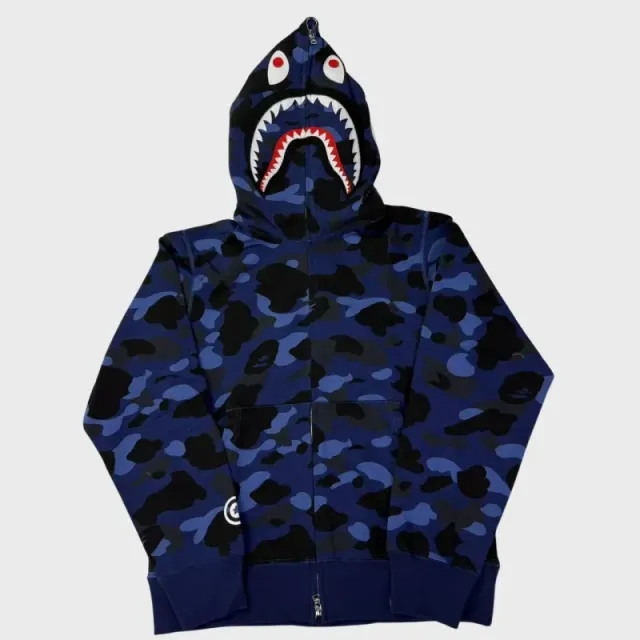 Bh25 - Bp Color Camo Shark Full Zip Hoodie (Ss22) Navy