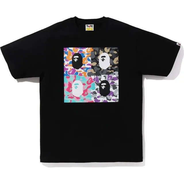 BAPE Graphic T-Shirt Multi-Camo Ape Head Print