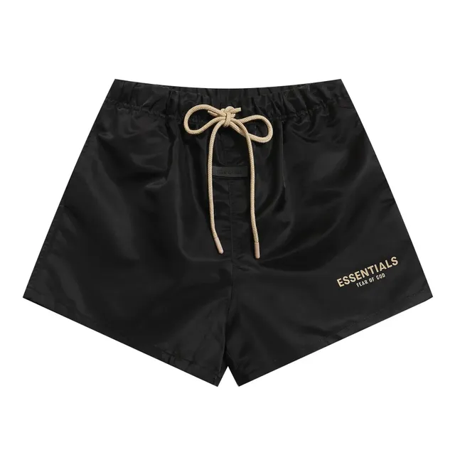 Fear of God Essentials Logo Shorts Black with Gold Logo
