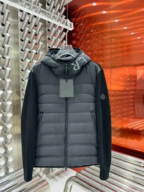 Moncler Hybrid Hooded Jacket Contrast Sleeve