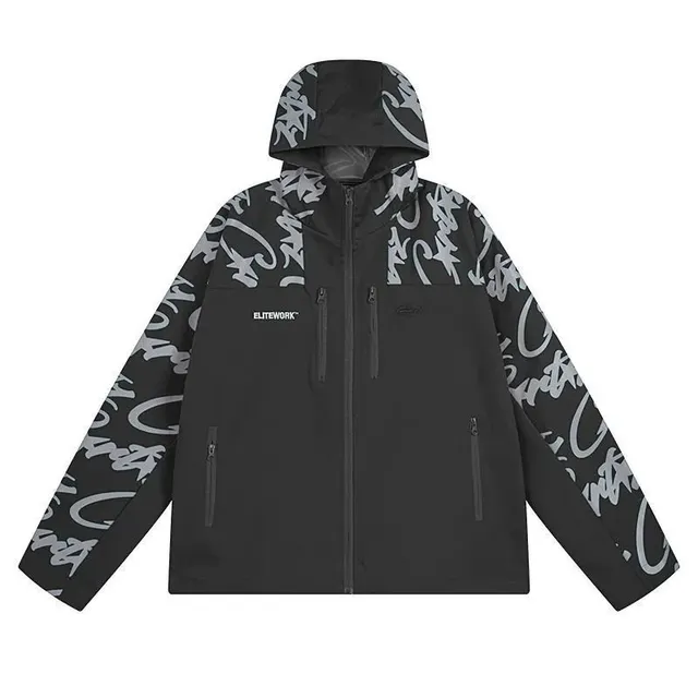 Elitework Hooded Jacket Graffiti Print