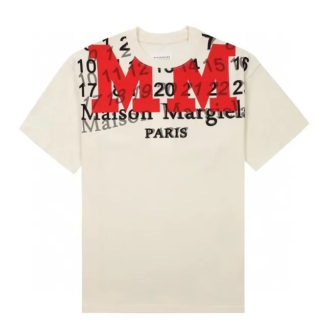Maison Margiela Graphic Tee Numbers and Logo Print
