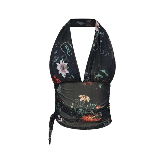 Wrap Halter Top Floral Print
