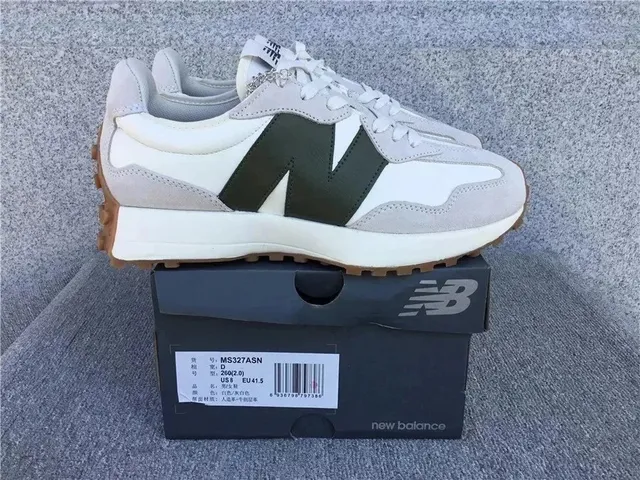 New Balance 327 White/Grey/Olive