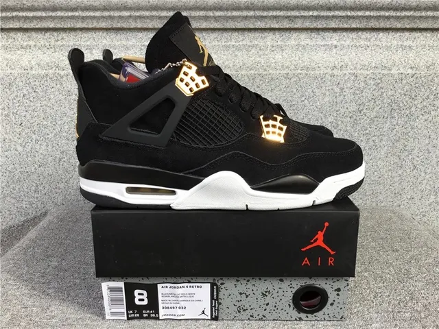 Air Jordan 4 Retro Black/Metallic Gold-White
