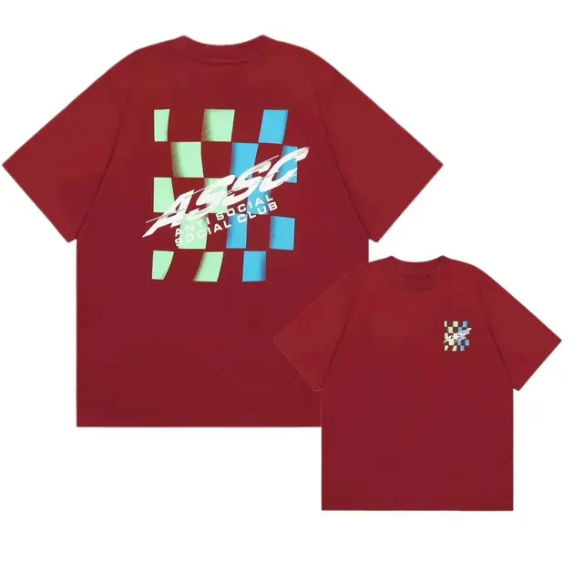 Anti Social Social Club Graphic Tee Checkered Logo Print
