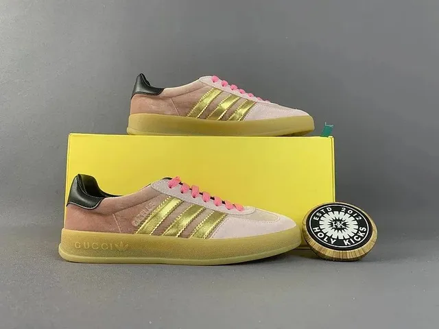 Adidas × Gucci Gazelle Pink and Gold