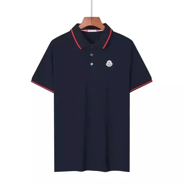 Moncler Polo Shirt Logo Patch with Red Trim