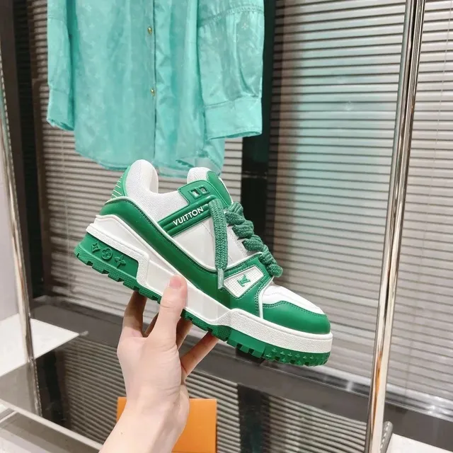 Louis Vuitton LV Trainer Green and White