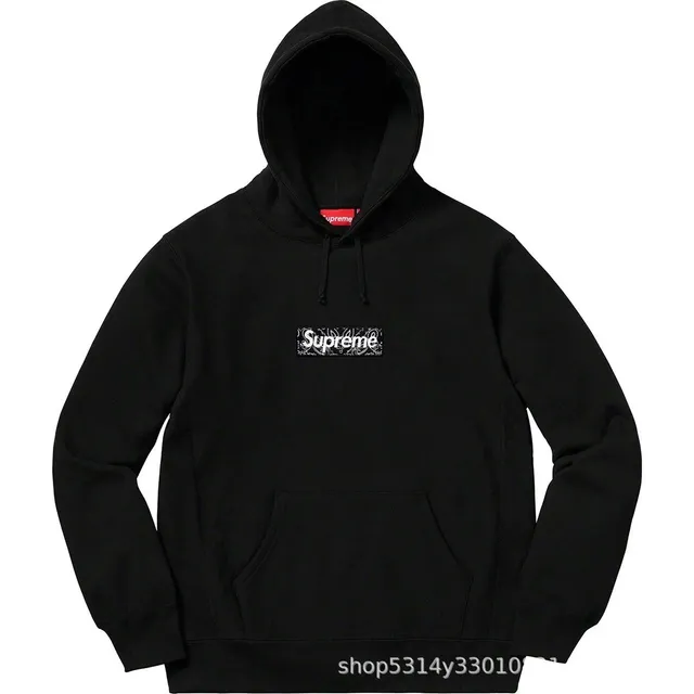 Supreme Box Logo Hooded Sweatshirt Bandana Print