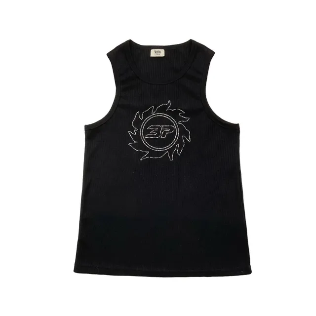 Broken Planet Tank Top Sun Logo Rhinestone