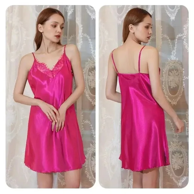 Slip Dress Satin Lace Trim