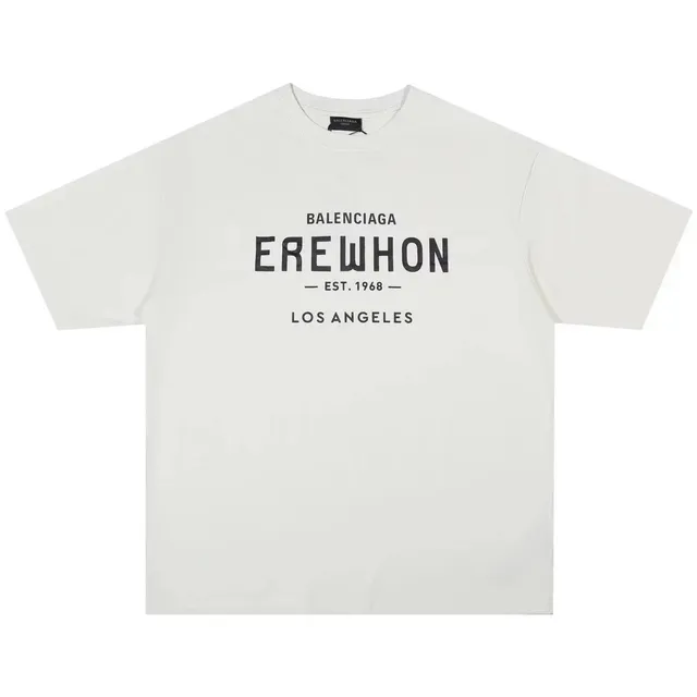Balenciaga × Erewhon T-shirt text print with 'Balenciaga' and 'Erewhon'