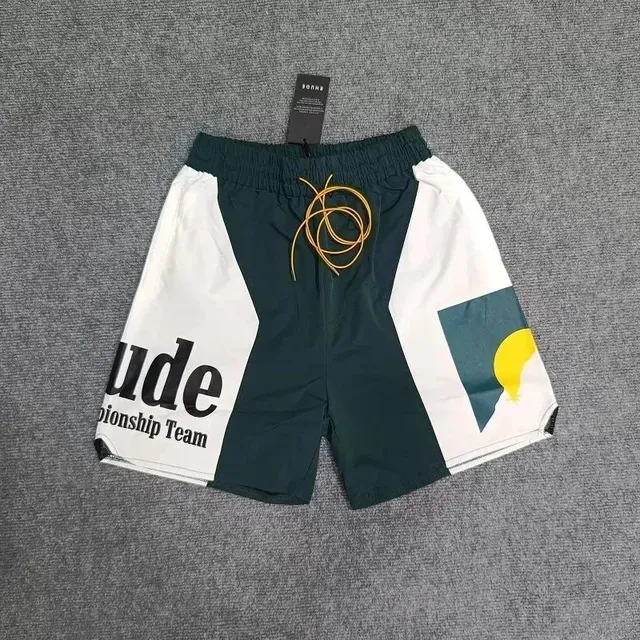 Rhude Championship Team Shorts Block Print