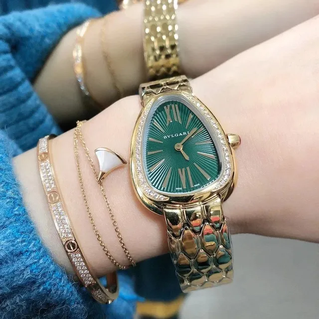 Bulgari Serpenti Green Dial with Diamond Bezel