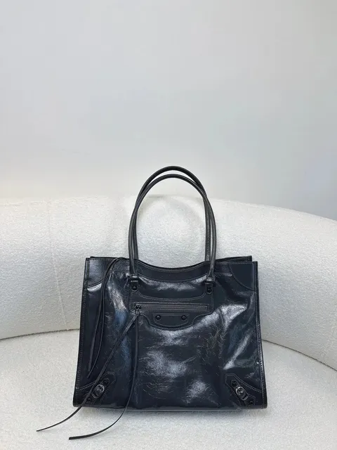 Balenciaga City Crinkled Leather