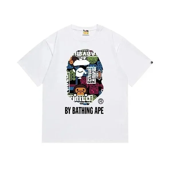 BAPE Graphic Tee Multicolor Ape Head Print