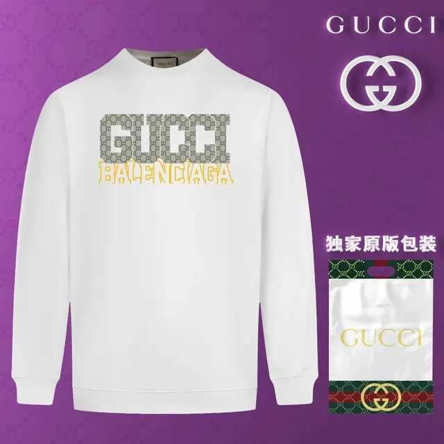 Gucci Crewneck Sweatshirt GG Balenciaga Logo Print