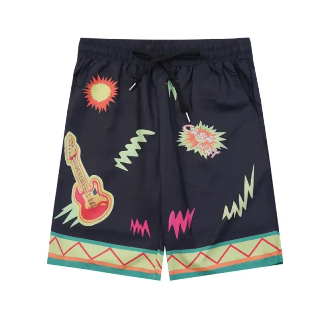 Casablanca Printed Swim Shorts Guitar & Lightning Print