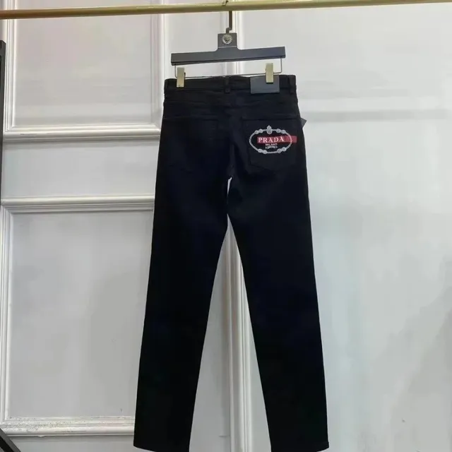 Prada Logo Patch Jeans Embroidered Logo Pocket