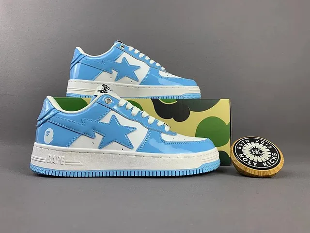 BAPE Shark Air Force 1 Sky Blue Patent