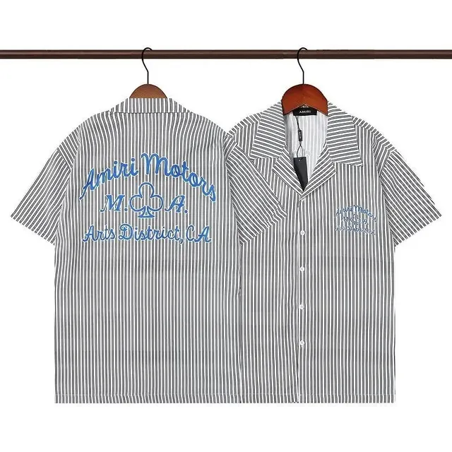 Amiri Striped Camp Collar Shirt