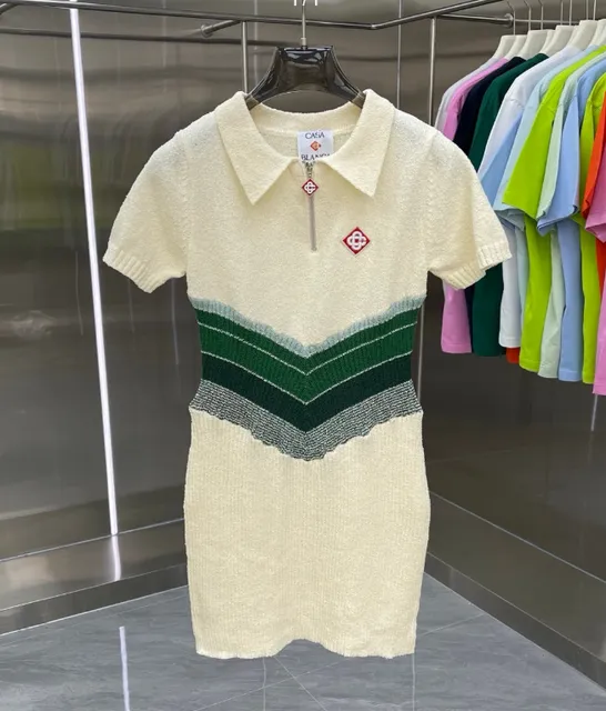 Corteiz Knit Polo Dress Chevron Stripe