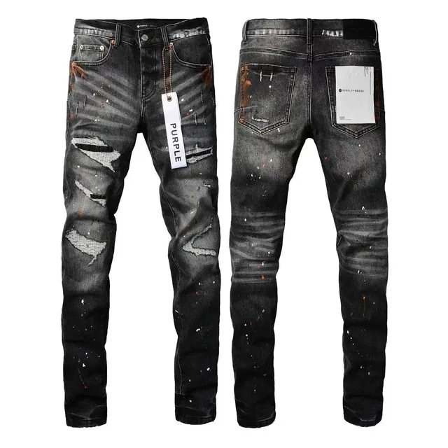 Purple Brand Distressed Jeans Paint Splatter