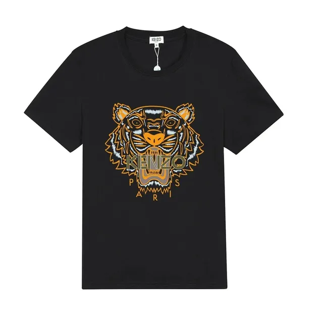 Kenzo Tiger Graphic Tee Orange Tiger Print