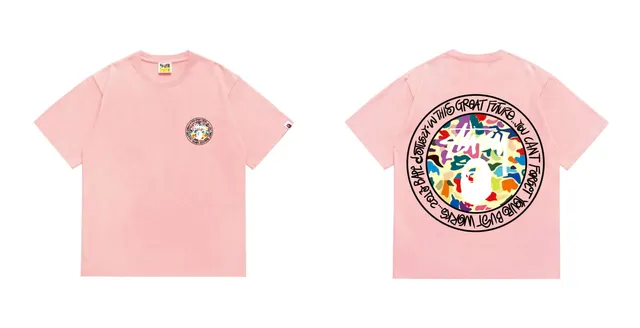 BAPE × Stüssy Short-Sleeve T-Shirt Camouflage Circle Print