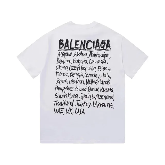 Balenciaga Graphic T-Shirt World Countries Print
