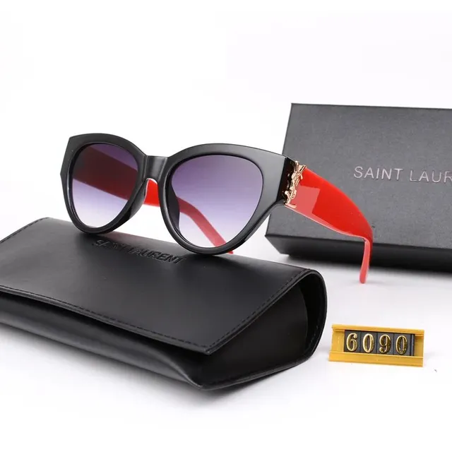 Saint Laurent Sunglasses Cat-Eye with Red Temples