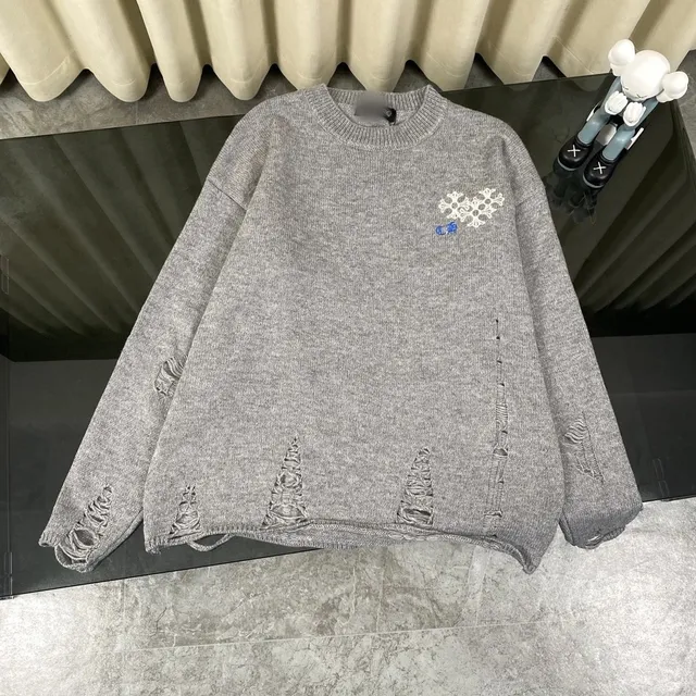 Chrome Hearts Knit Sweater Distressed Snowflake Embroidery