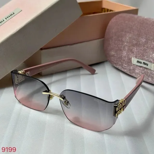 Miu Miu Sunglasses Gradient Lens with Gold Logo Temples