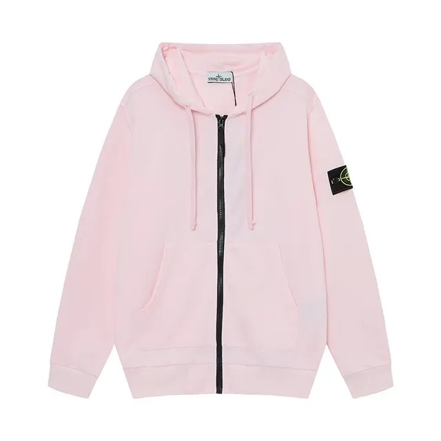 Stone Island Zip-Up Hoodie Light Pink