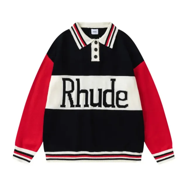 Rhude Polo Knit Sweater Block Logo