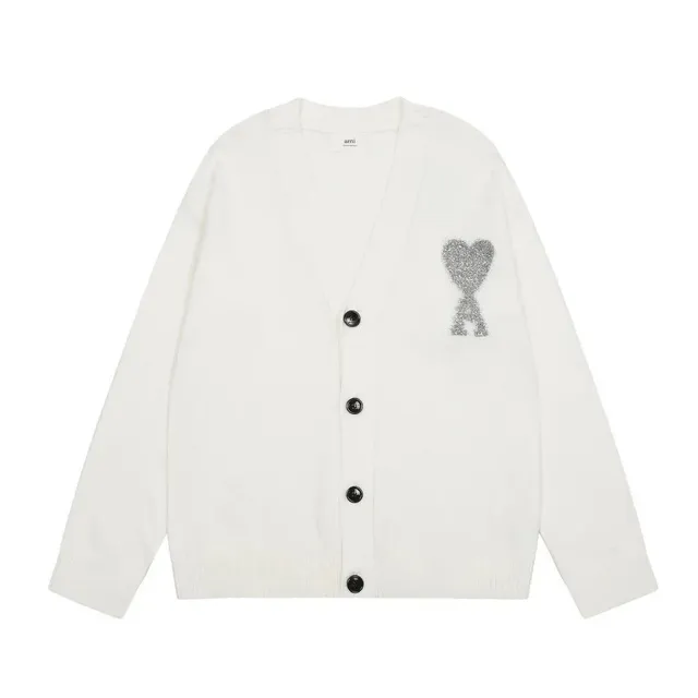 Amiri Cardigan Glitter Heart Logo