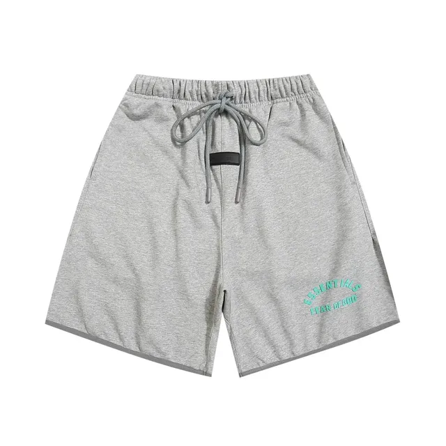 Fear of God Essentials × Fear of God Essentials Shorts Heather Grey with Mint Logo