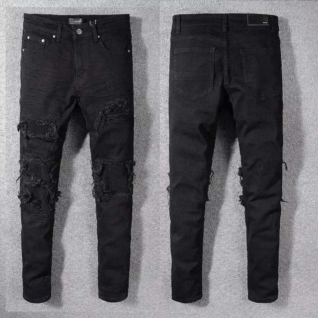 Amiri Distressed Skinny Jeans Black Ripped