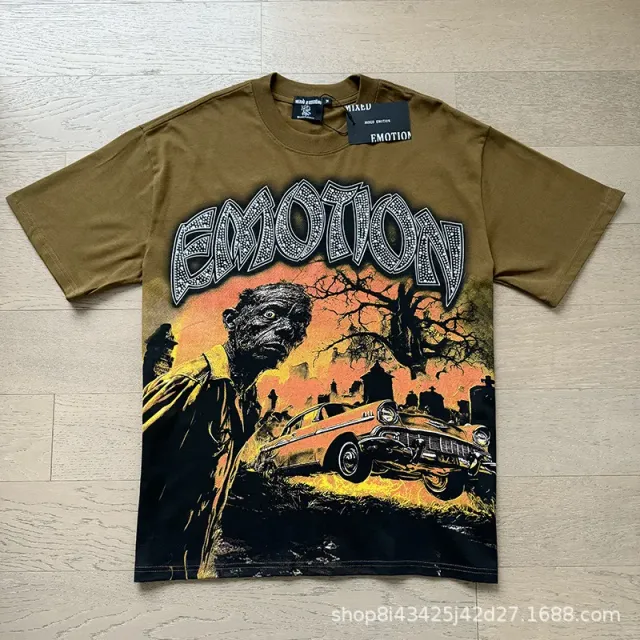 Mixed Emotion Graphic Tee Horror Car Print