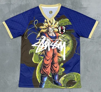 Stüssy Dragon Ball Graphic Jersey Super Saiyan Goku Print